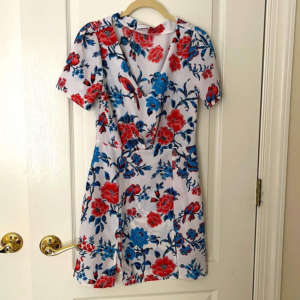 Mini floral dress with slits